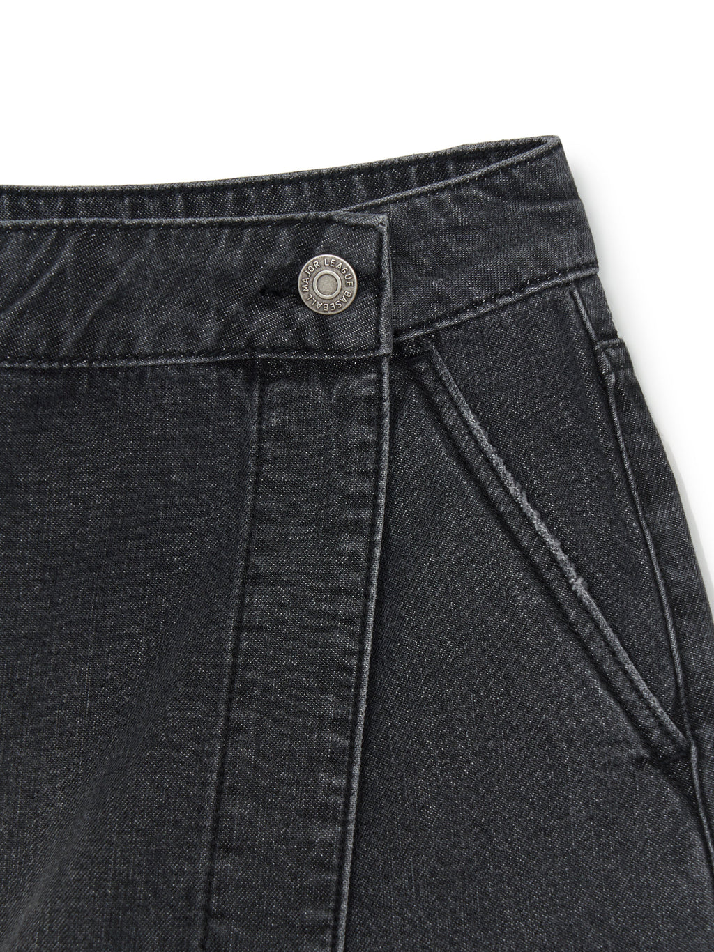 MLB Korea Women's Basic Small Logo Cargo Denim Wrap Skirt
