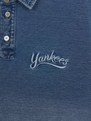 MLB Korea Basic Small Logo Stretched Denim Polo Shirt