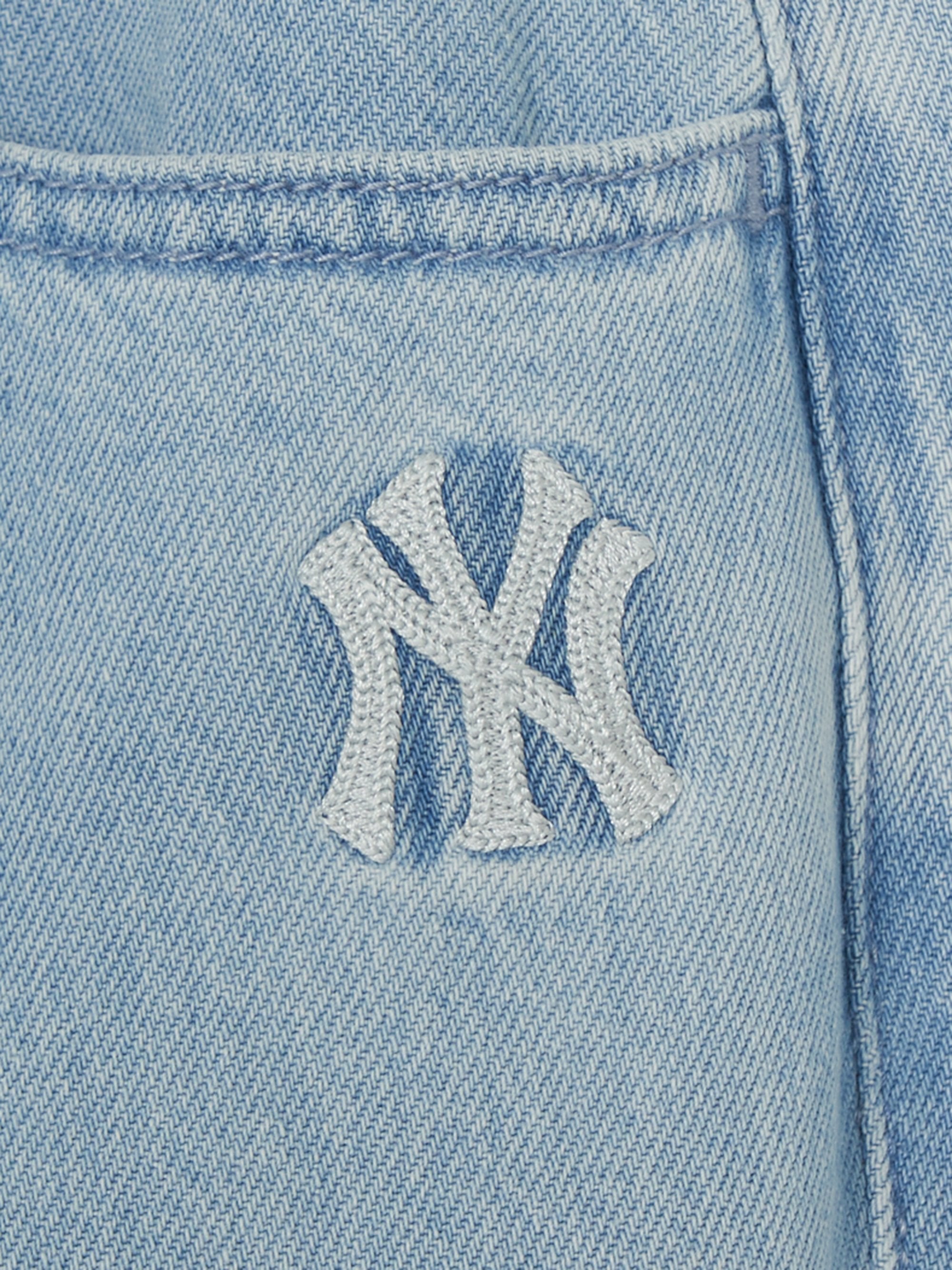 [mlb korea] Women's Basic Small Logo Summer Tencel Wide Denim Pants