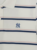 MLB Korea Women's Varsity Stripe Crop Polo T-Shirts