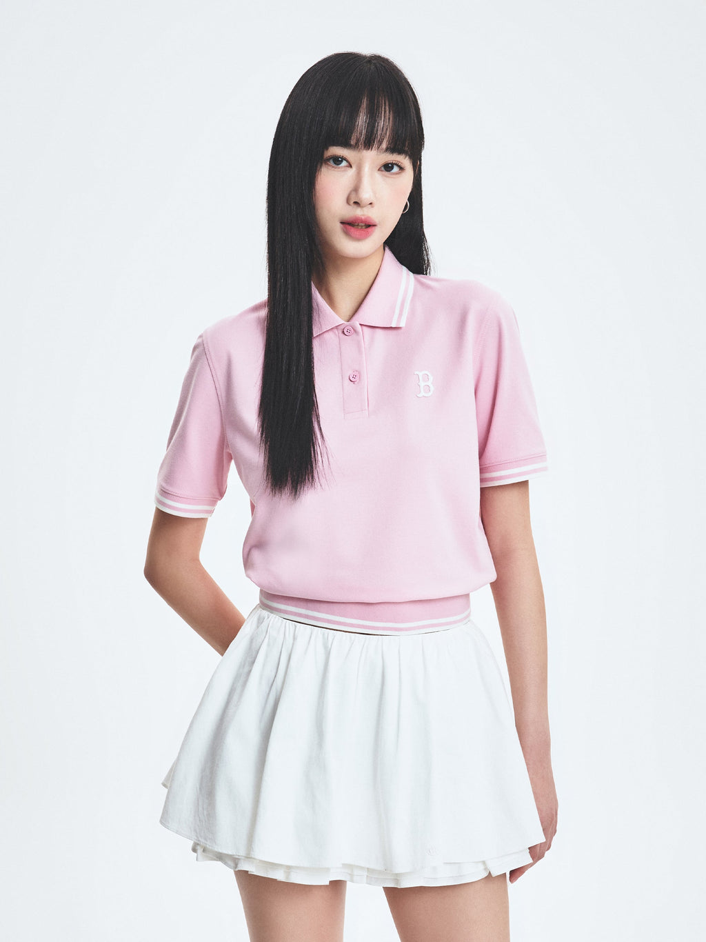 [mlb korea] Women's Basic Crop Polo T-shirt