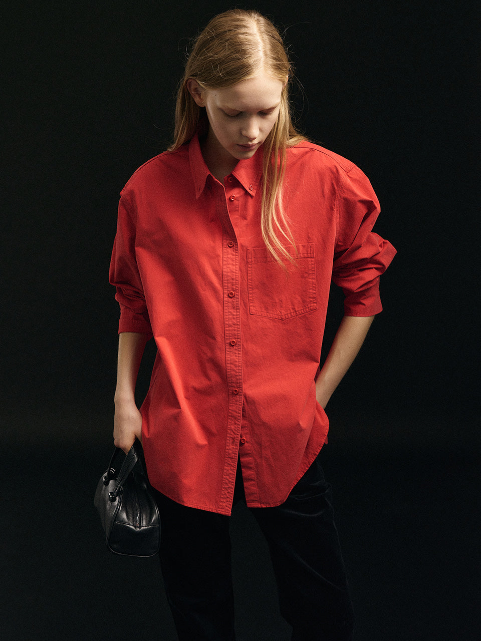 Facade Pattern Classic Button-Down Shirt red