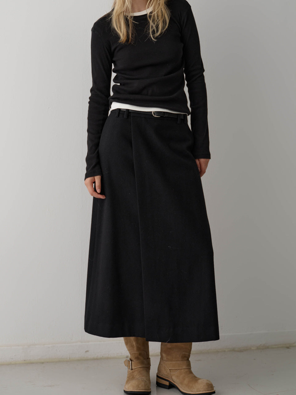 Facade Pattern Classic Wrap Skirt black