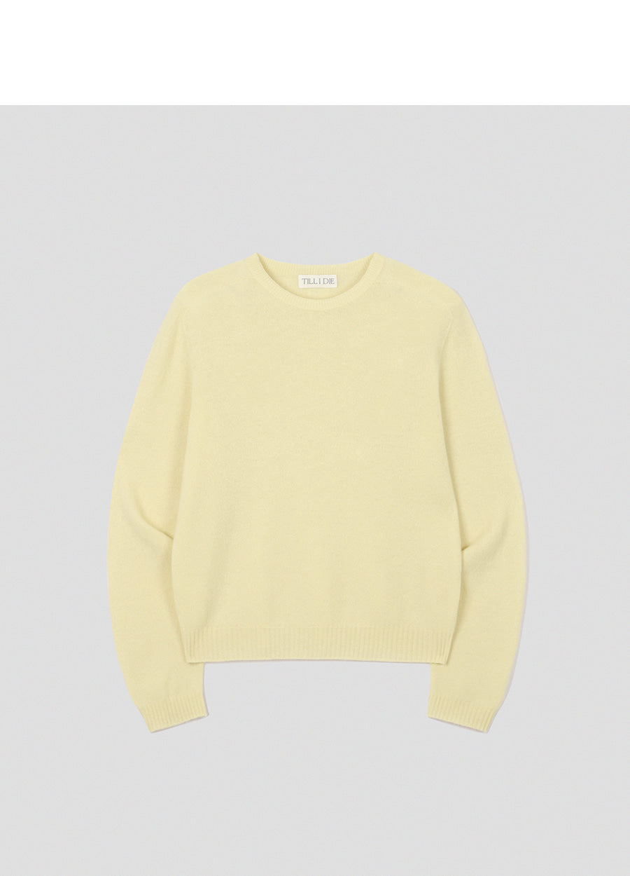 Tillidie Cashmere Blended Round Wool Knit Butter