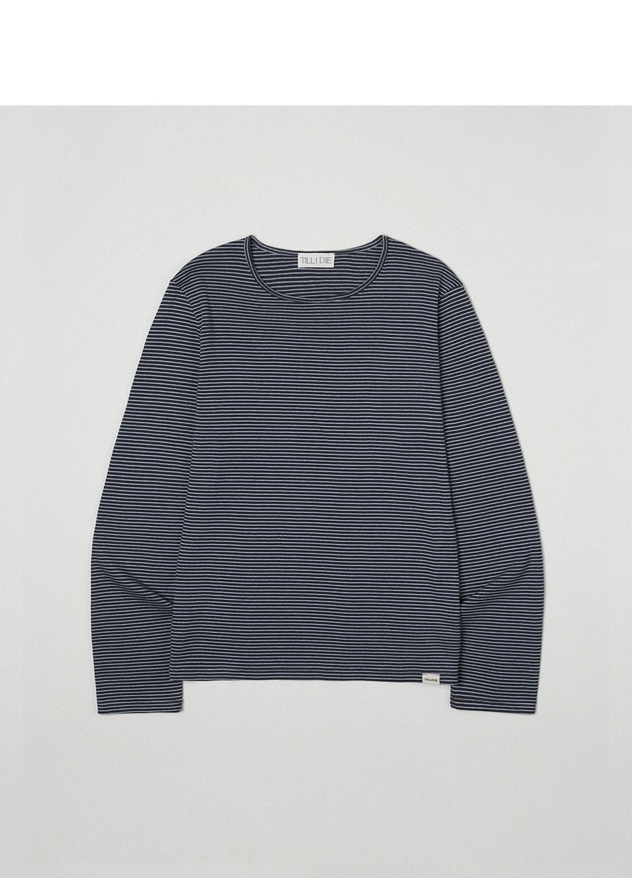 Tillidie Stripe Cotton Tee Blue