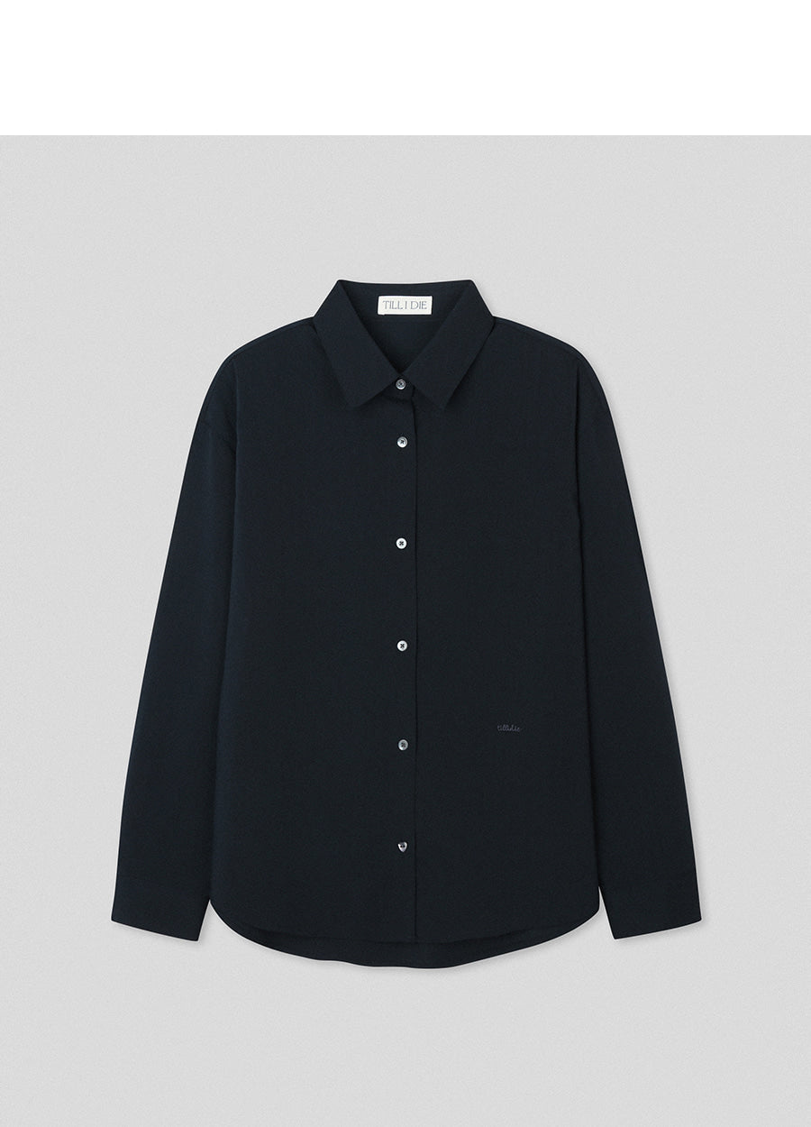 Tillidie Wrinkle-Free Regular Fit Shirt Navy