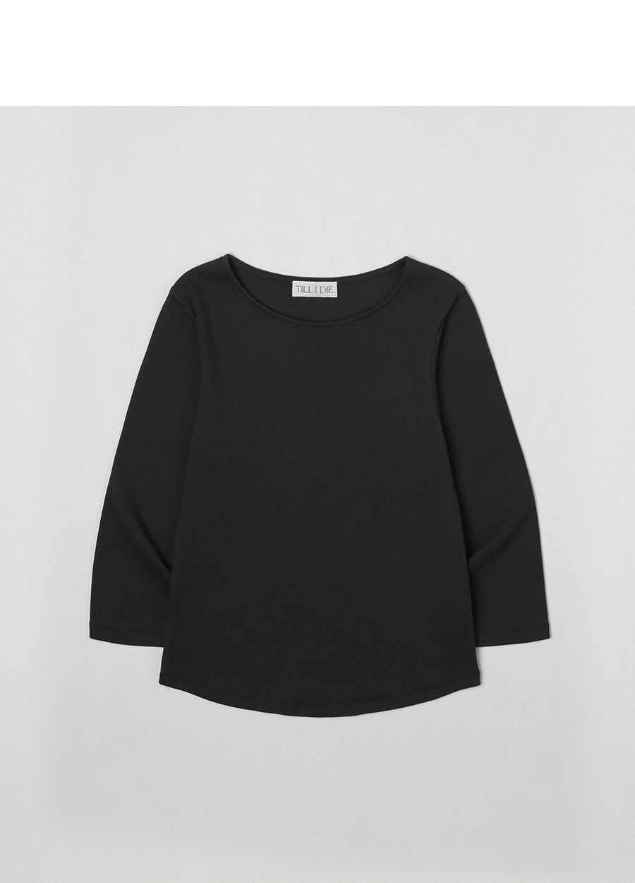 Tillidie Layer Boat Neck Tee Charcoal