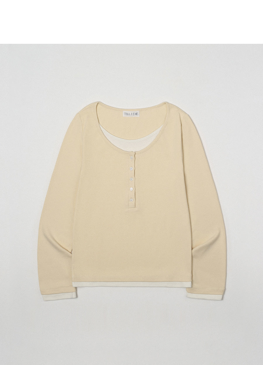 Tillidie Henry Layered Modal Tee Butter