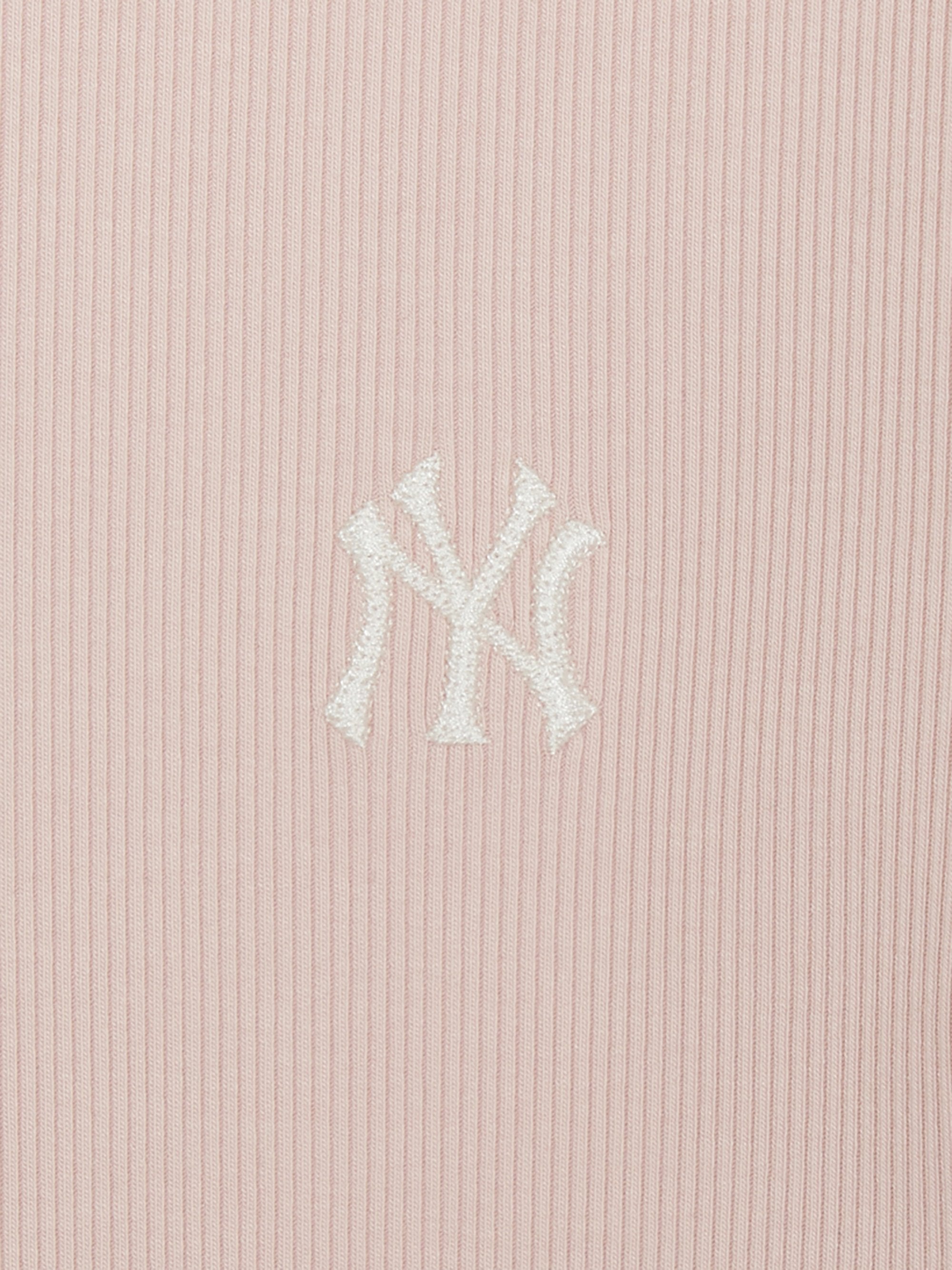 [mlb korea] Women's Vintage Slim Ribbed Henley Neck Long Sleeve T-shirt