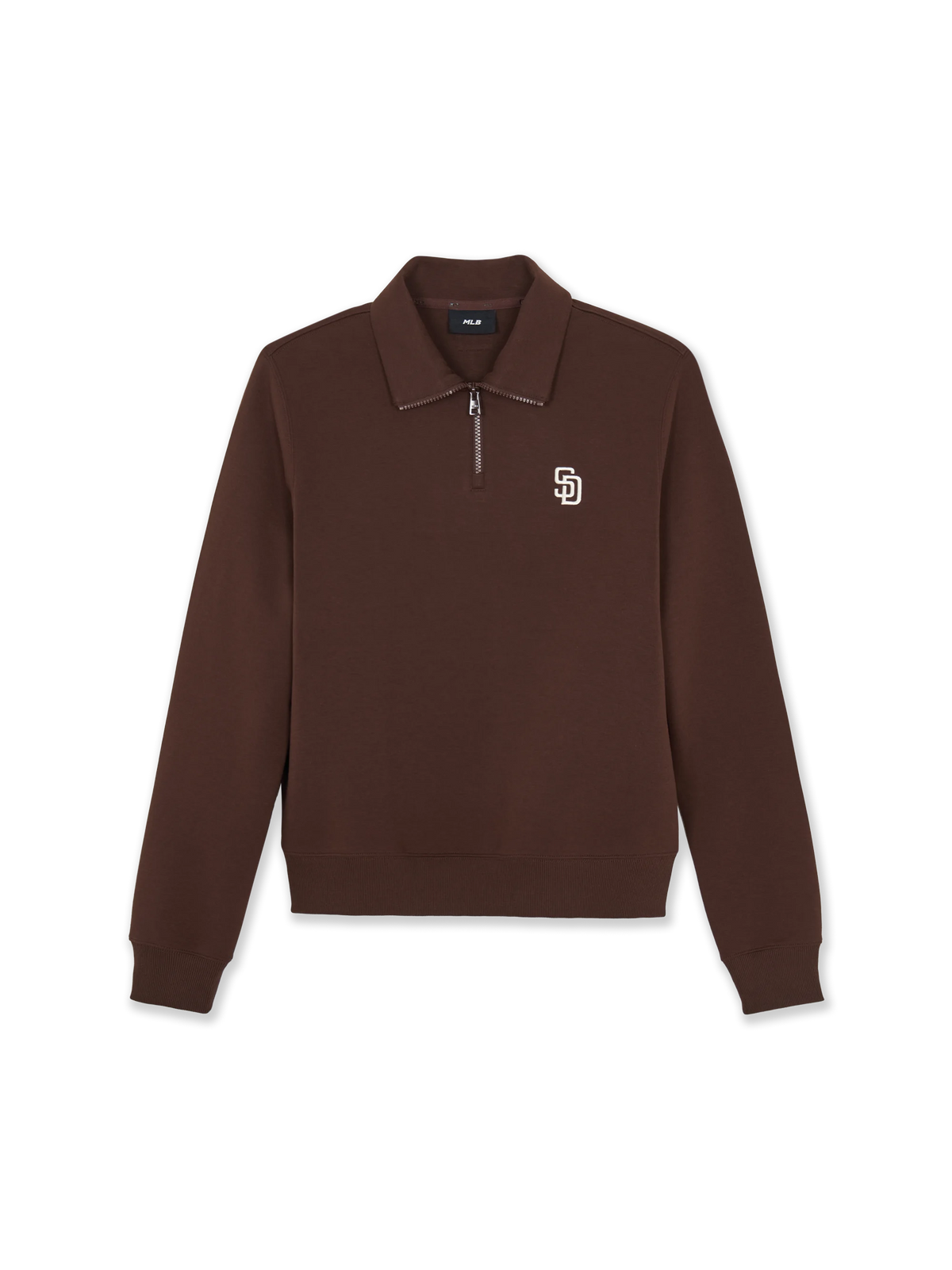 Mlb Basic Small Logo Half Zip Up Sweatshirt