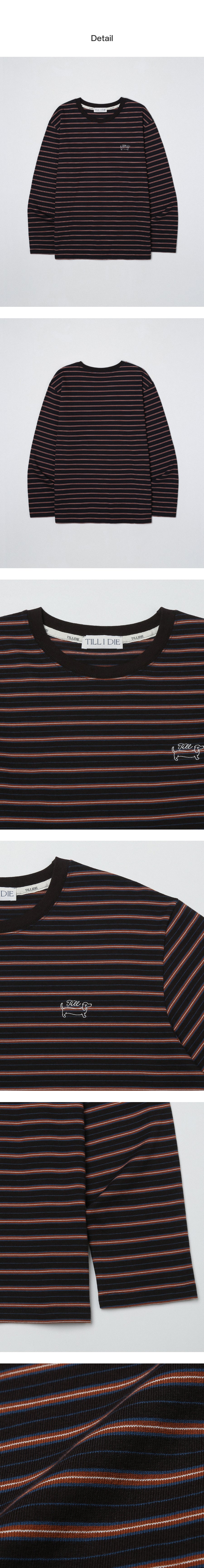 Tillidie Stripe Logo Oversized Tee Brown