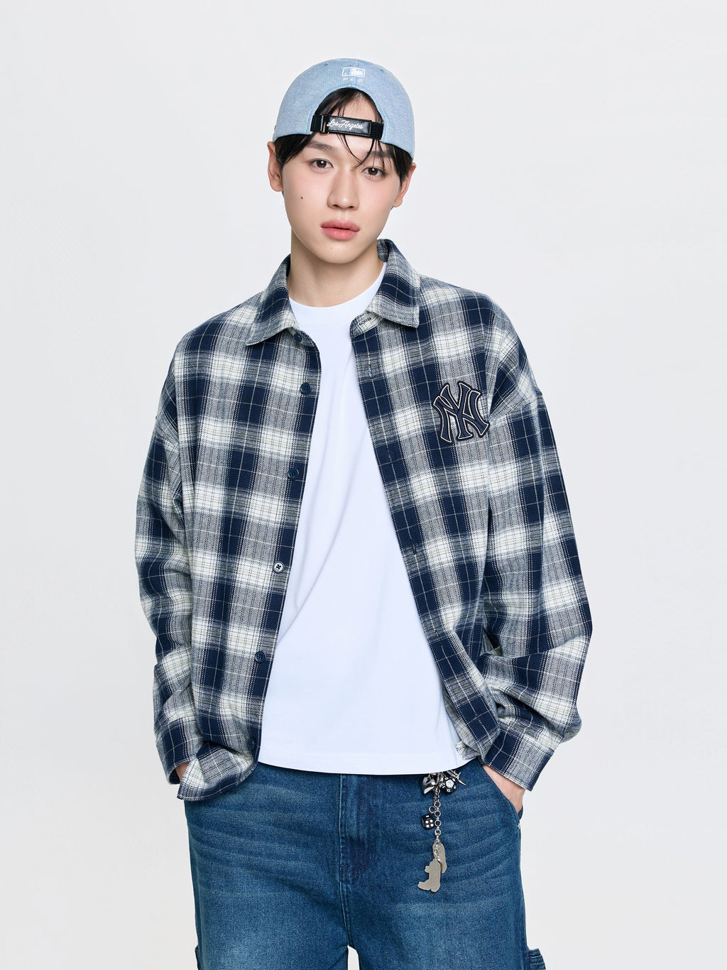 [mlb korea] Basic Cotton Flannel Check Shirts