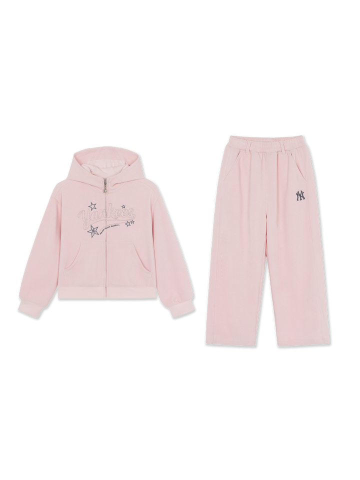 Mlb Street Girls Hoodie Zip-up Wide Pants Set New York Yankees