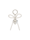 Mlb Pearl Ribbon Heart Charm Keyring