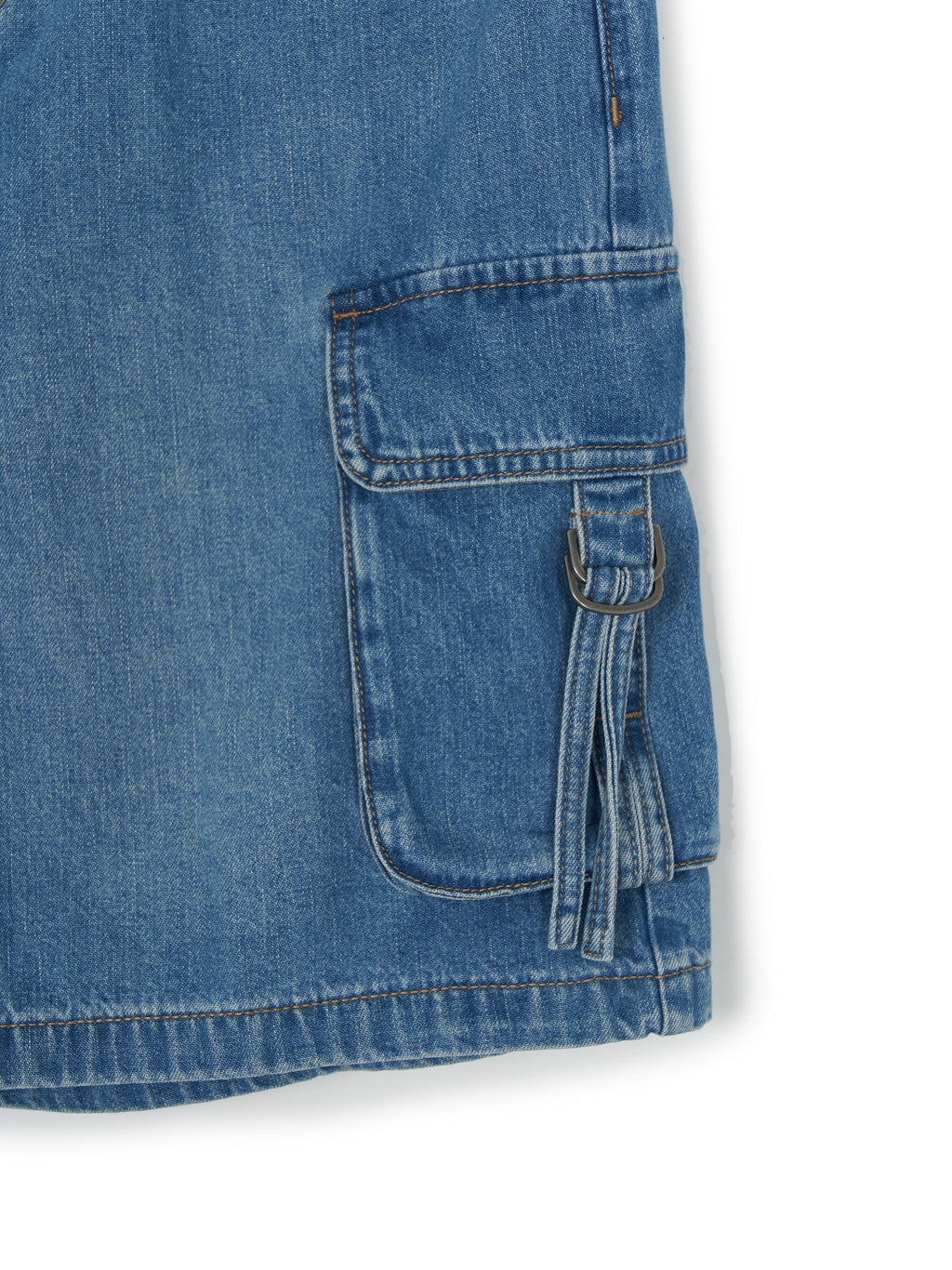 MLB Korea Women's Varsity Vintage Slub Cargo 9in Denim Shorts
