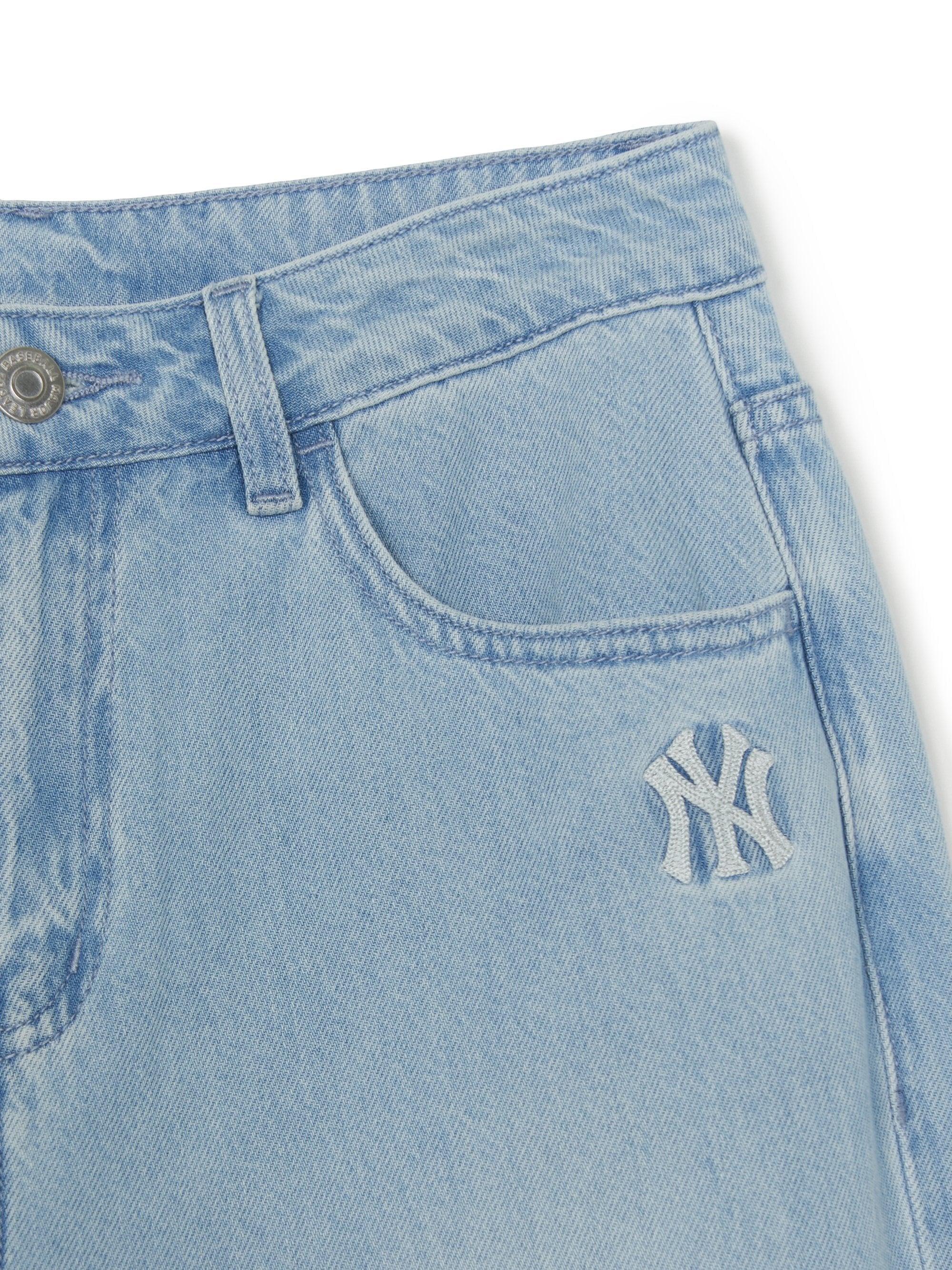 [mlb korea] Women's Basic Small Logo Summer Tencel Wide Denim Pants