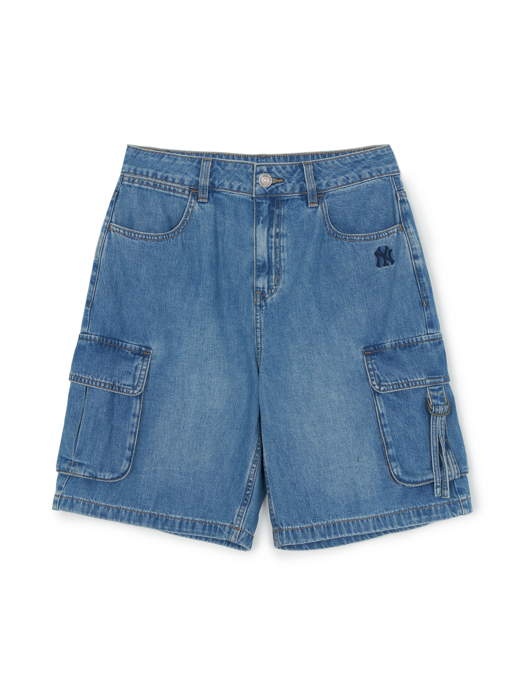 MLB Korea Women's Varsity Vintage Slub Cargo 9in Denim Shorts
