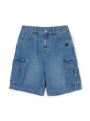 [MLB] Women's Varsity Vintage Slub Cargo 9in Denim Shorts