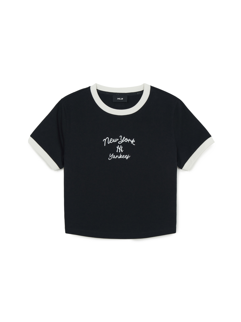 MLB Korea Women's Sportive Cursive Ringer Crop T-shirts