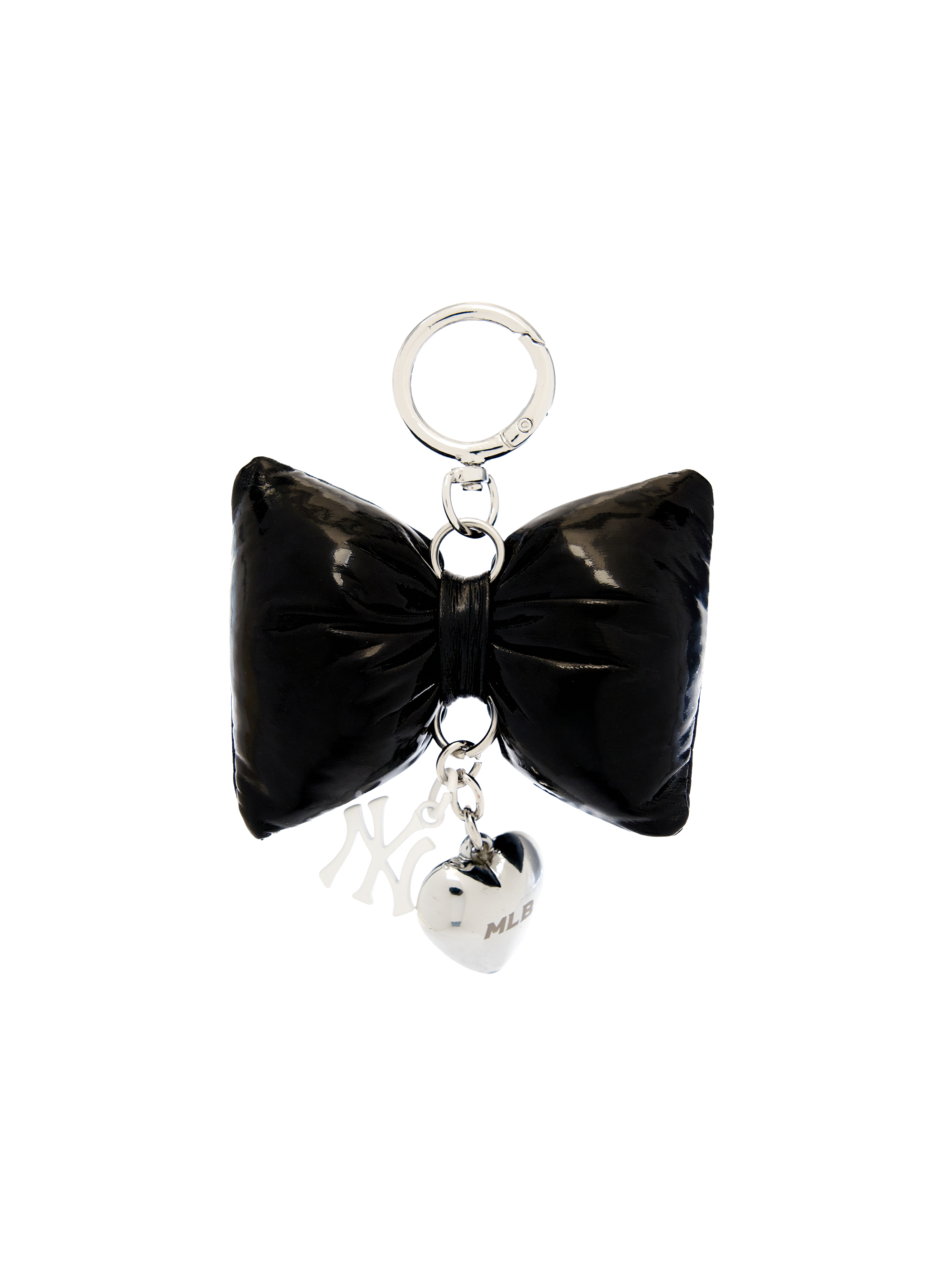 MLB Korea Ribbon Fabric Heart Charm Keyring