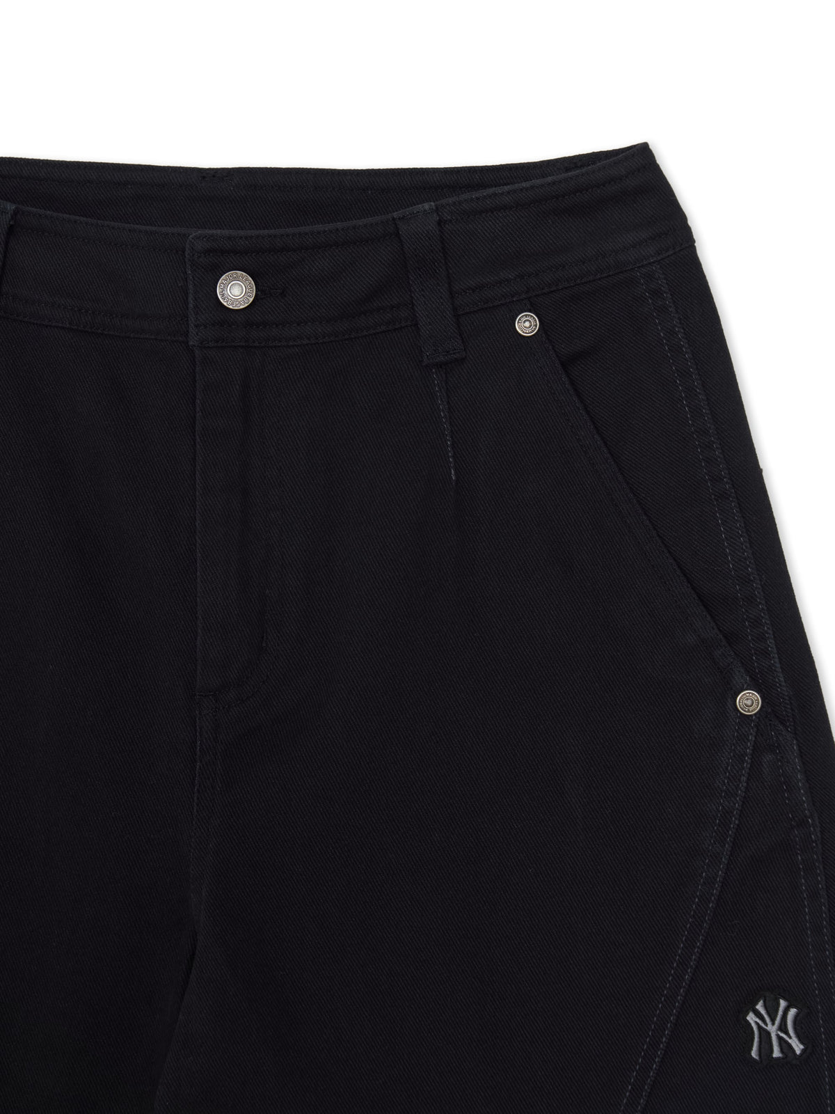 Mlb Peach Twill Cotton Incision Curve Wide Pants