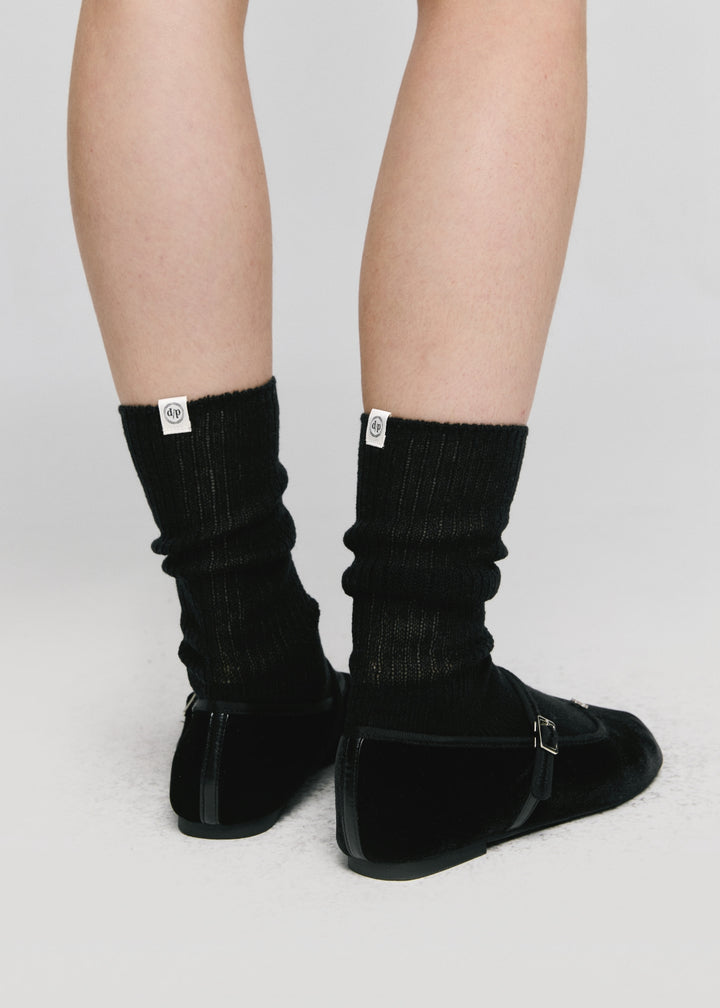 Depound sheer knit socks - black