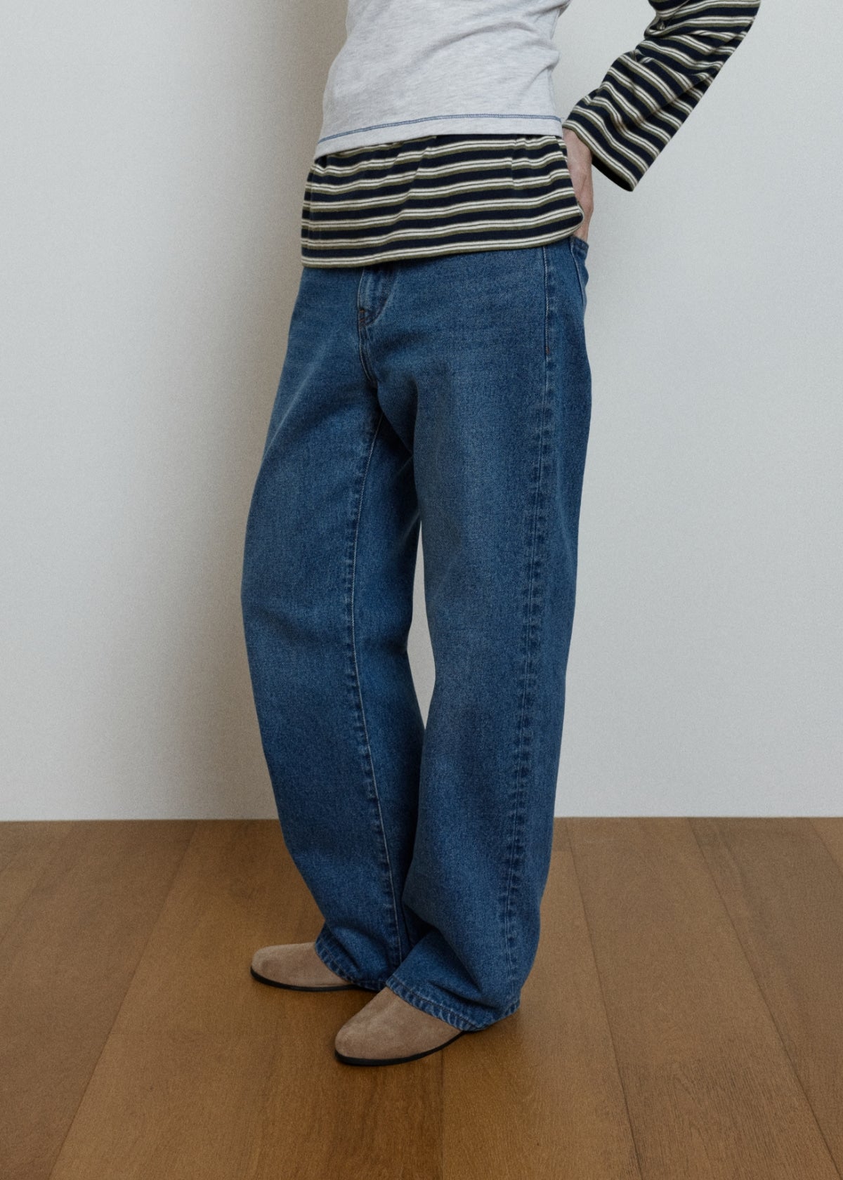 Depound classic straight denim pants - blue