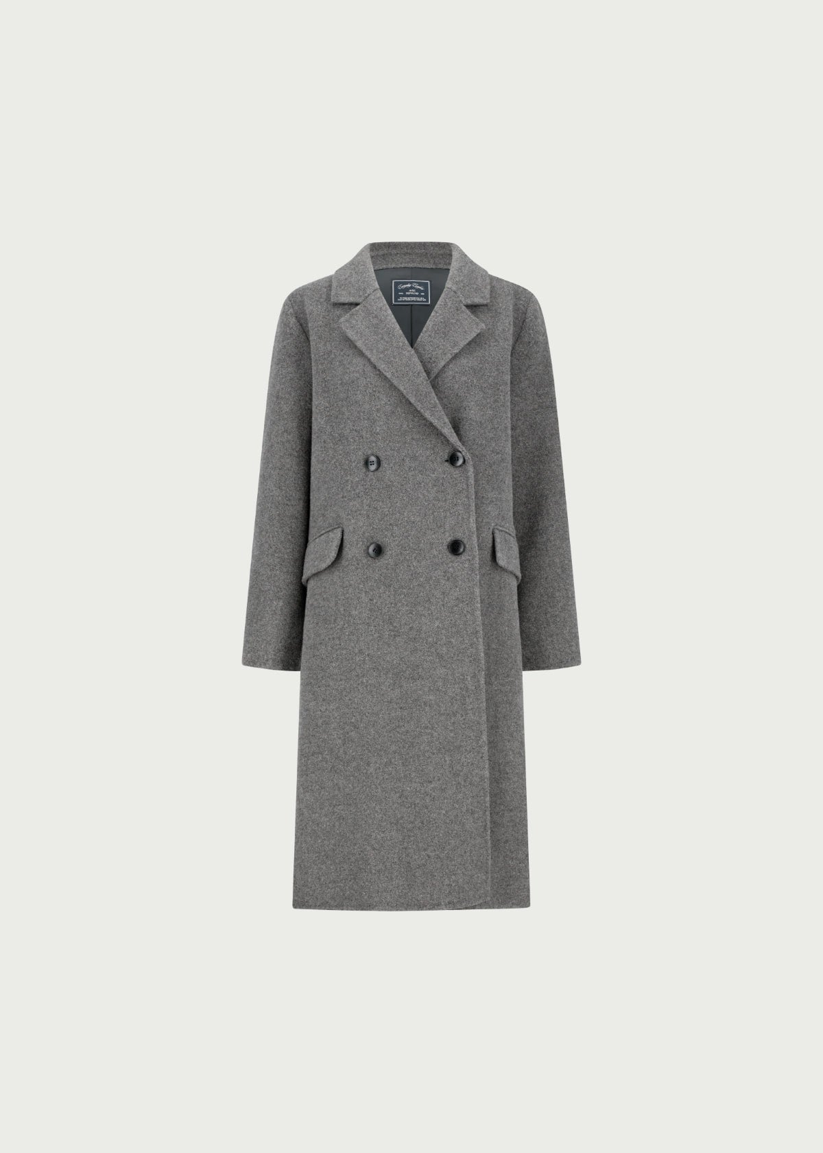 Depound double-breasted handmade wool coat - grey