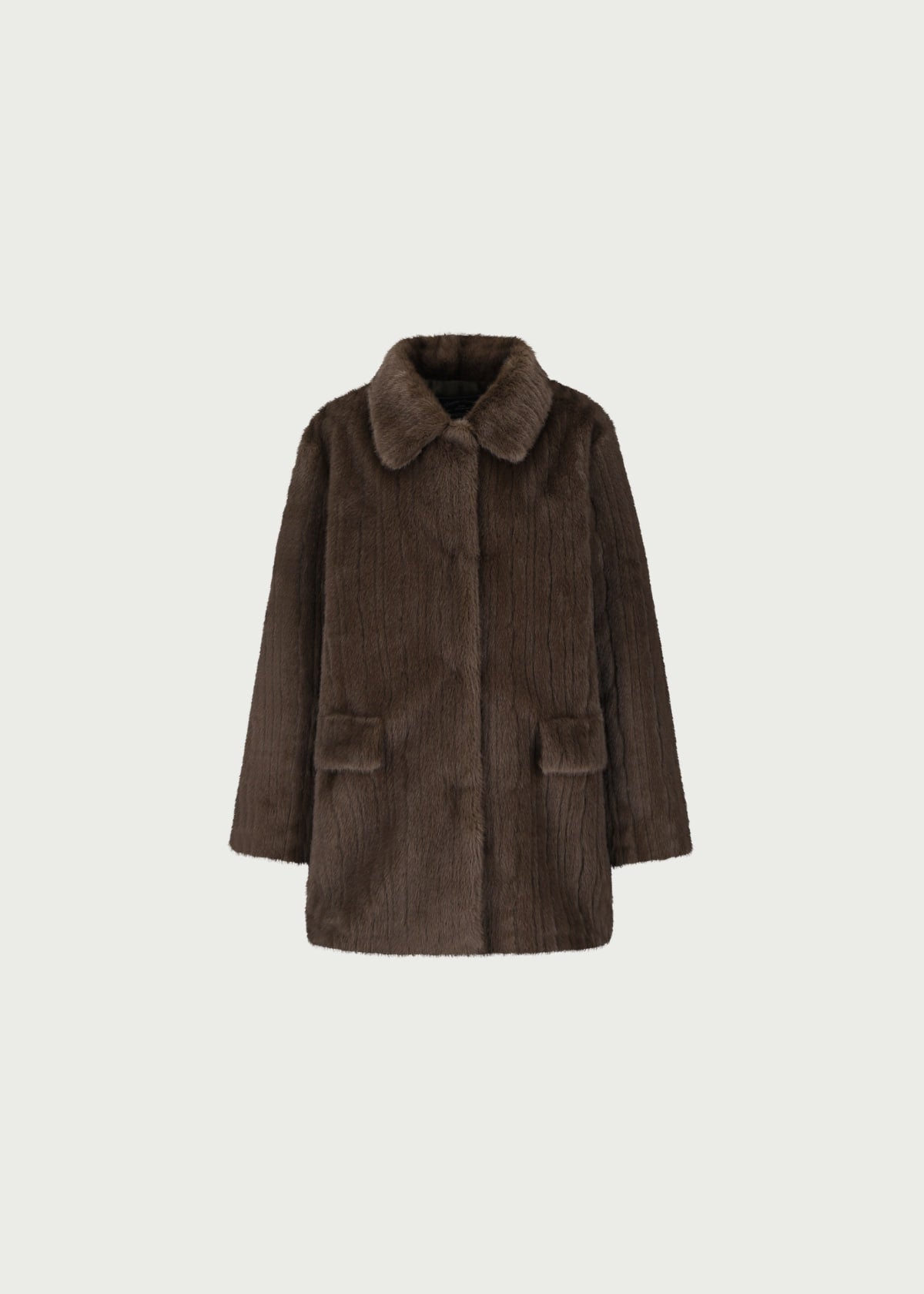 Depound faux fur long coat - brown