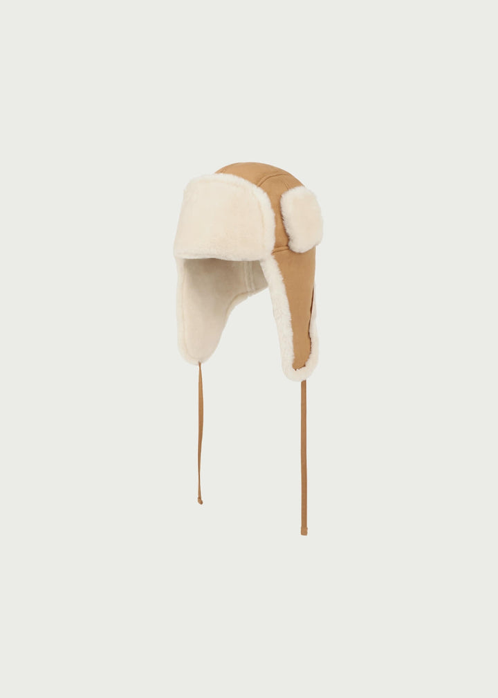 Depound shearling mustang trapper hat - camel