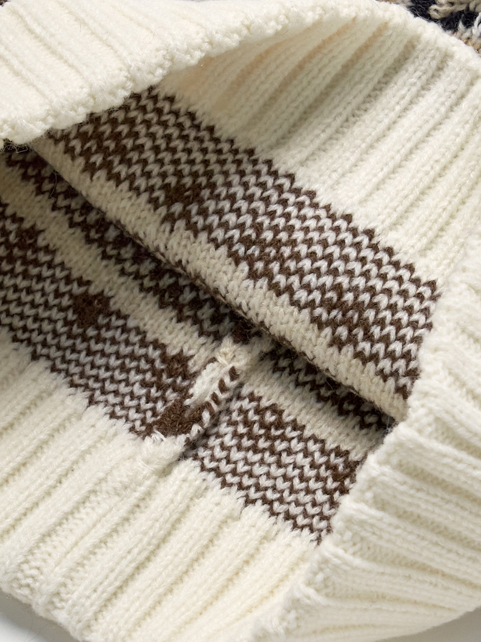 [mlb korea] NORDIC PATTERN POMPOM BEANIE