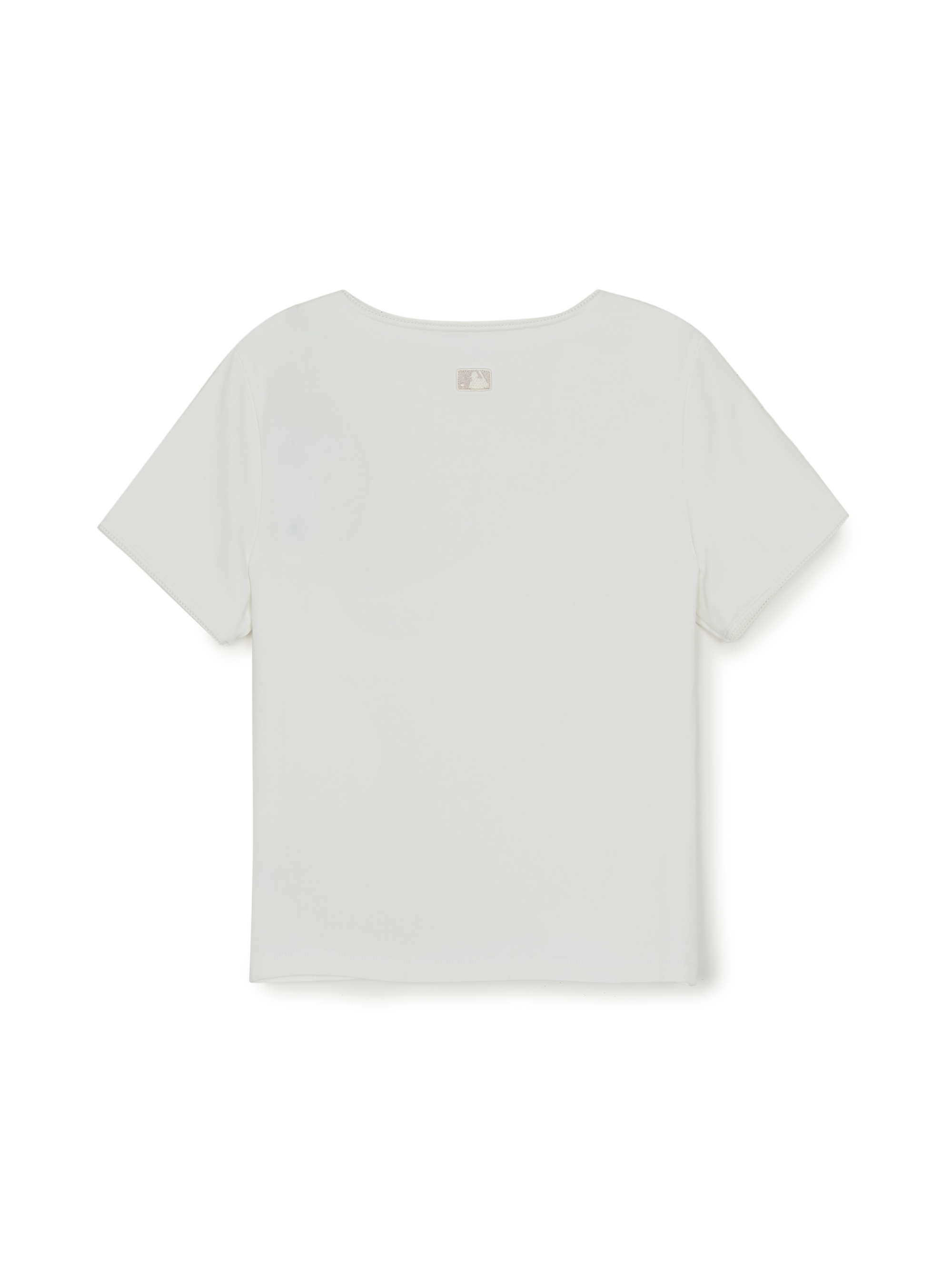 MLB Korea Women's Basic Lace Square Neck Slim Semi Crop T-shirts