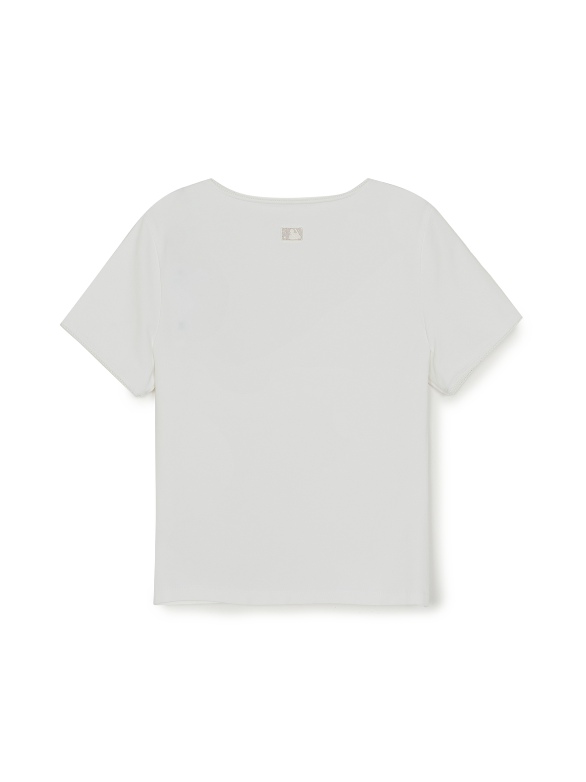 Mlb Women's Basic Lace Square Neck Slim Semi Crop T-shirts