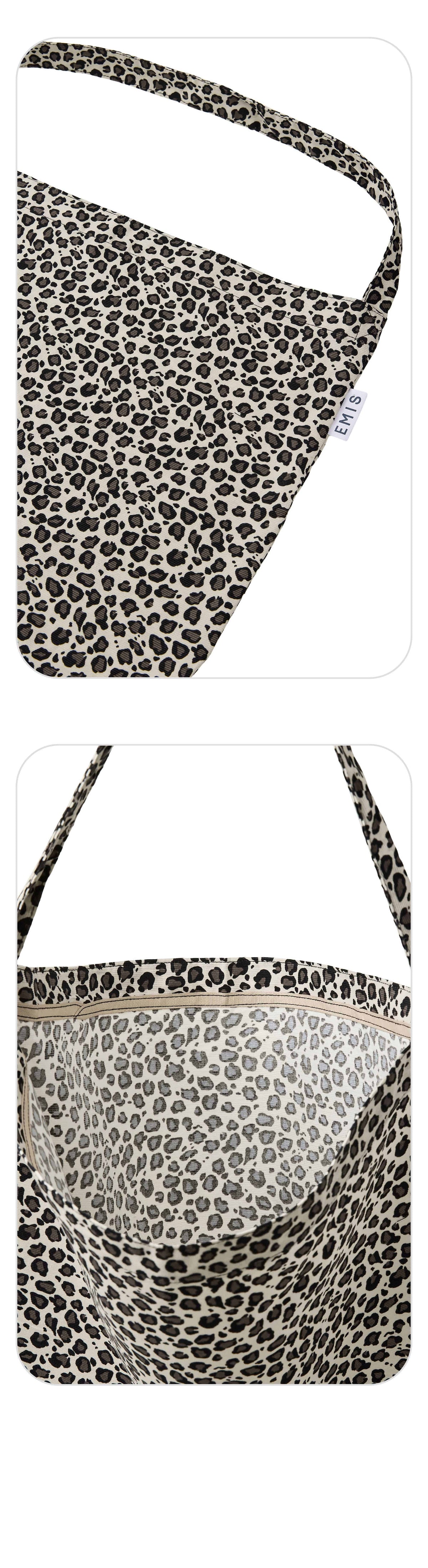 Emis Leopard Corduroy Eco Bag-White