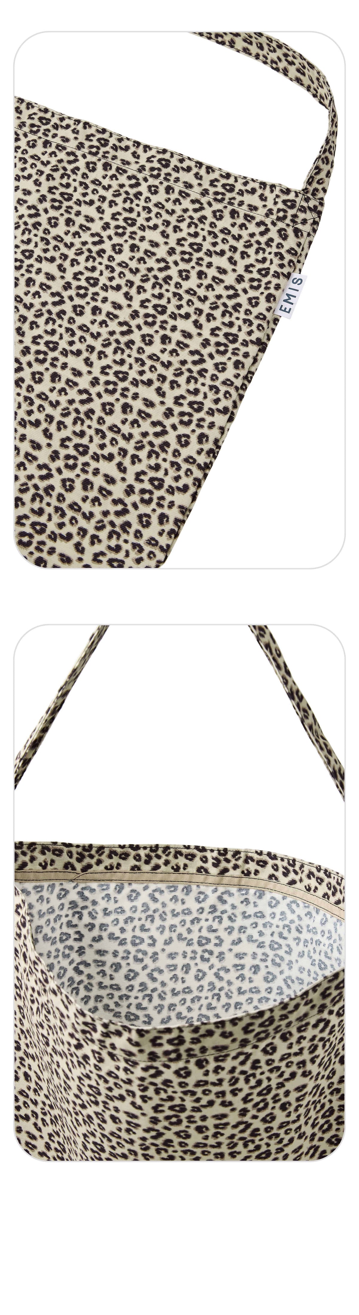 Emis Leopard Corduroy Eco Bag-Cream