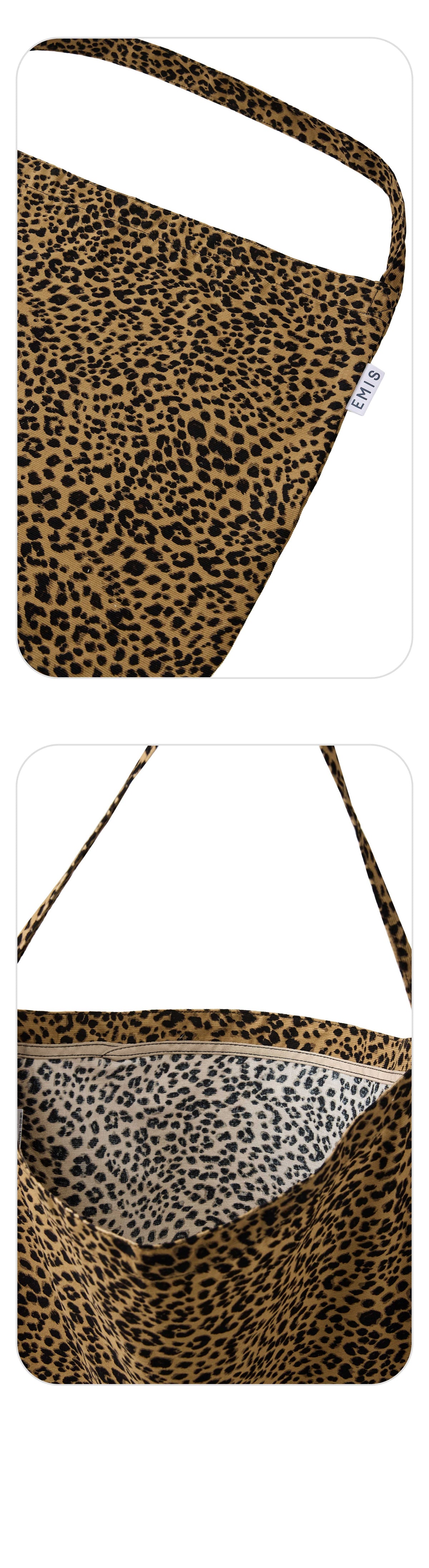 Emis 22Y Leopard Corduroy Eco Bag-Brown