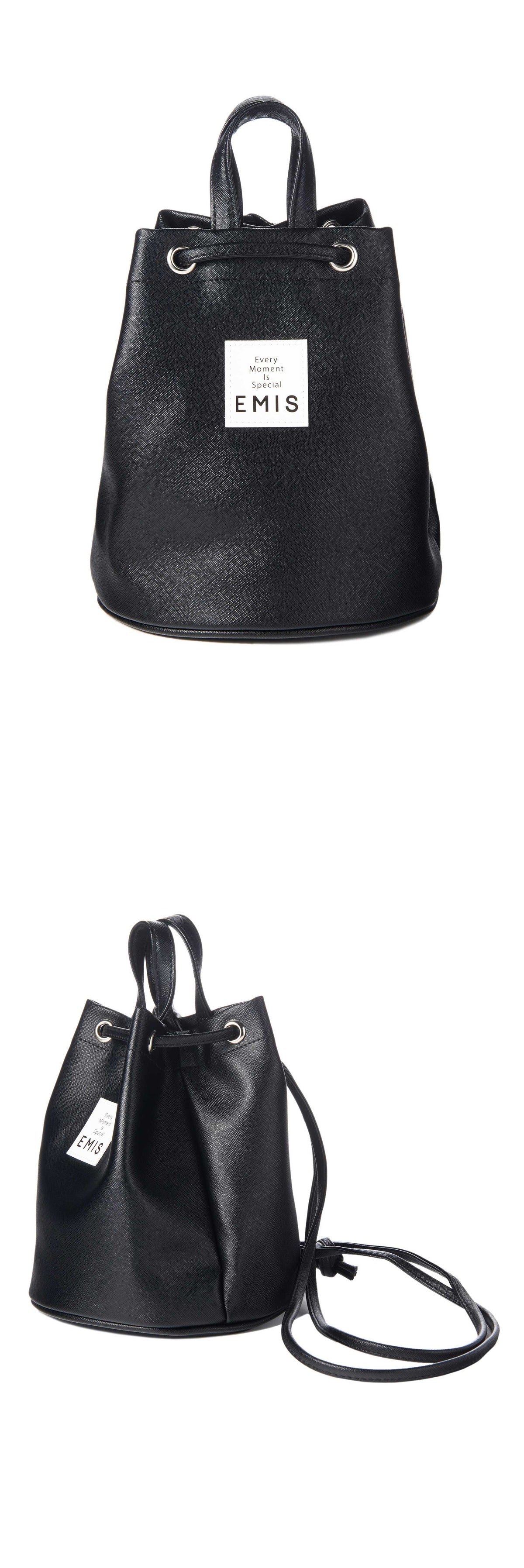 EMIS Leather Mini Back Pack-Black