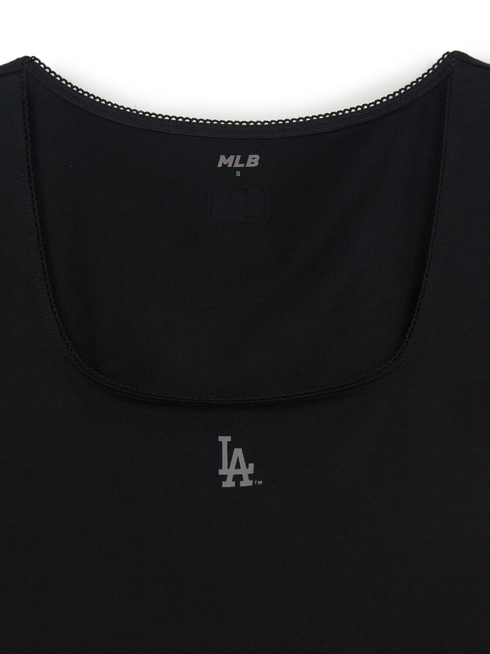 MLB Korea Women's Basic Lace Square Neck Slim Semi Crop T-shirts