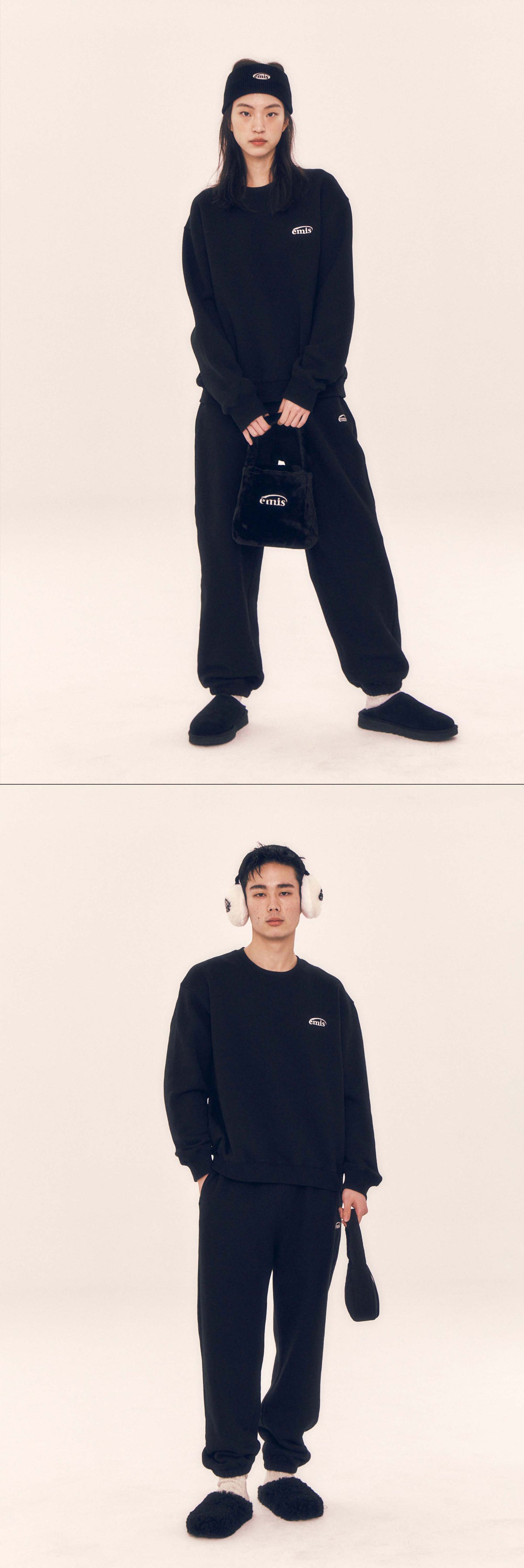 EMIS Essential Heavy Sweat Pants-Black