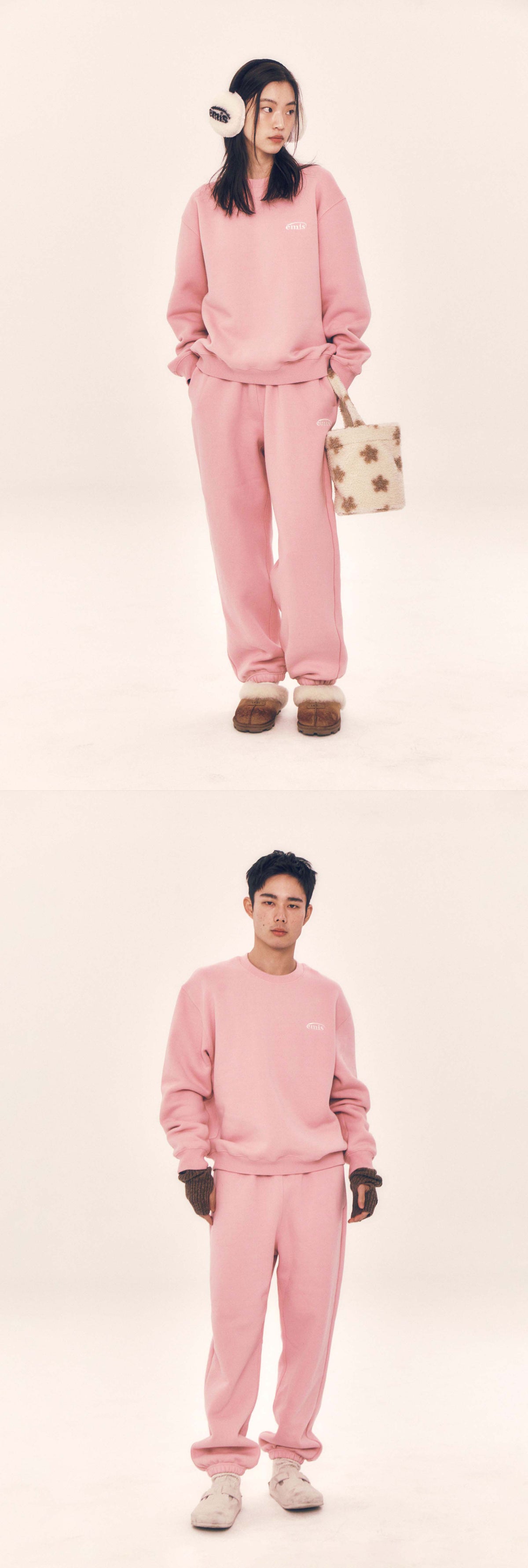 EMIS Essential Heavy Sweat Pants-Pink