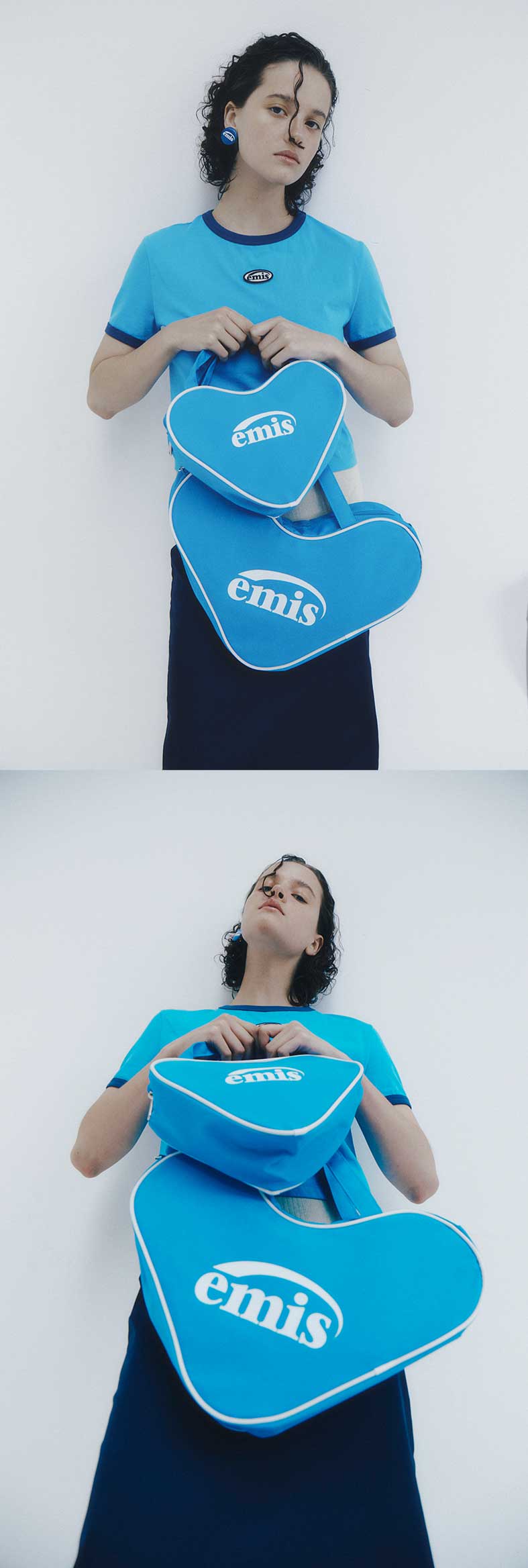 EMIS Curvy Shoulder Bag-Blue