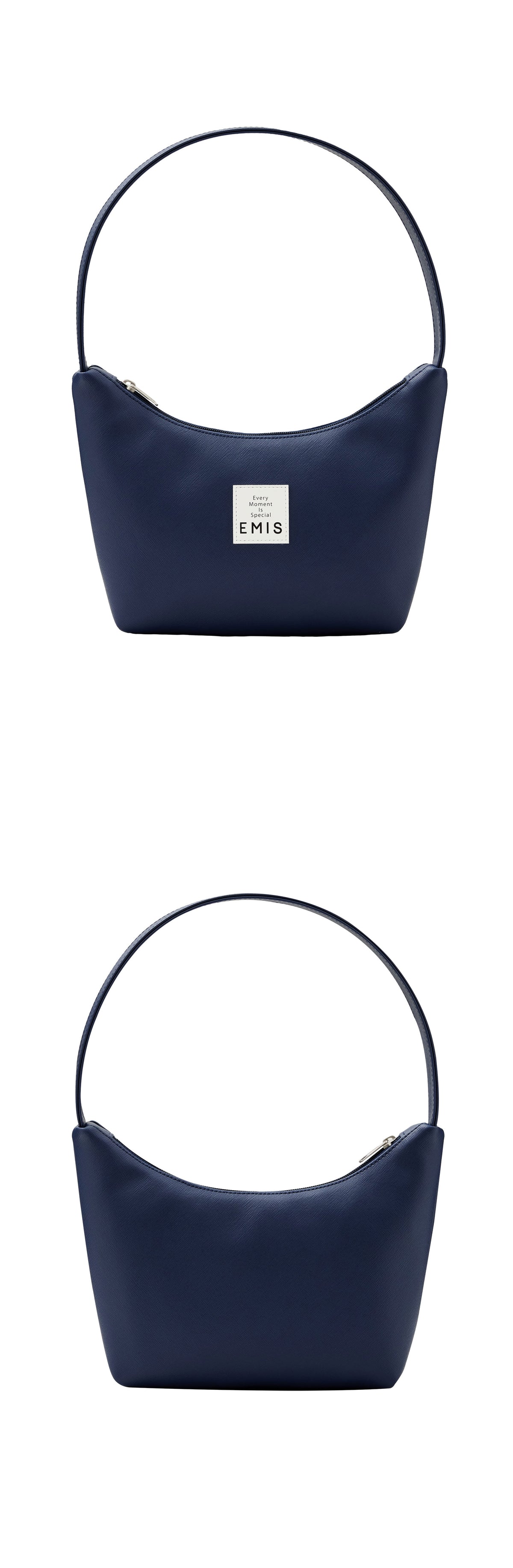 EMIS New Leather Hobo Bag-Navy