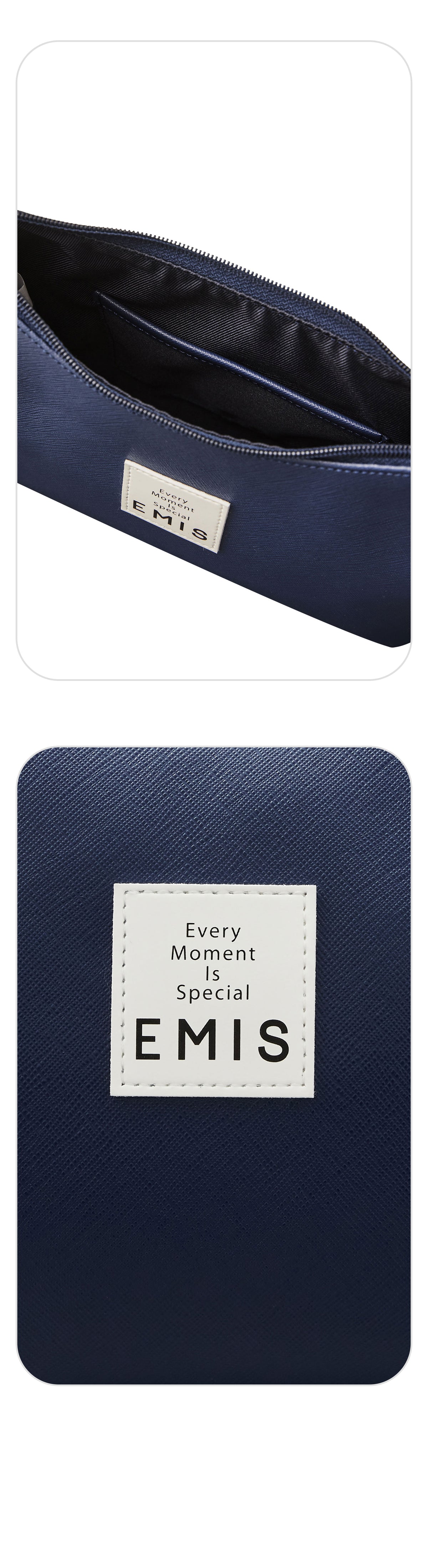 EMIS New Leather Hobo Bag-Navy