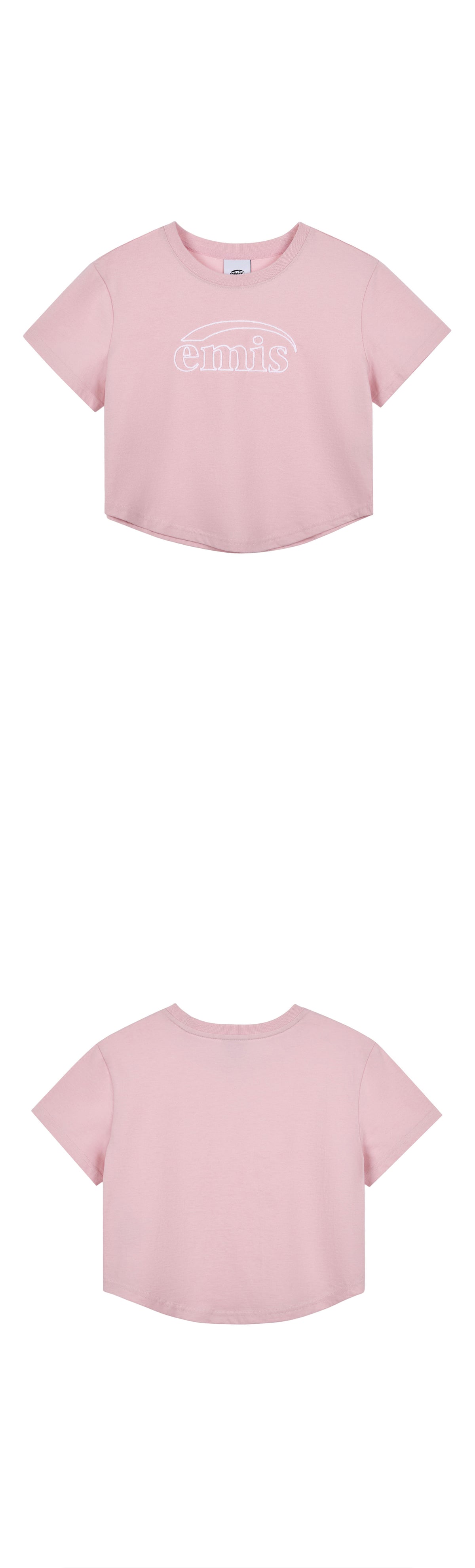 EMIS Chain Stitch T-Shirt-Pink/White