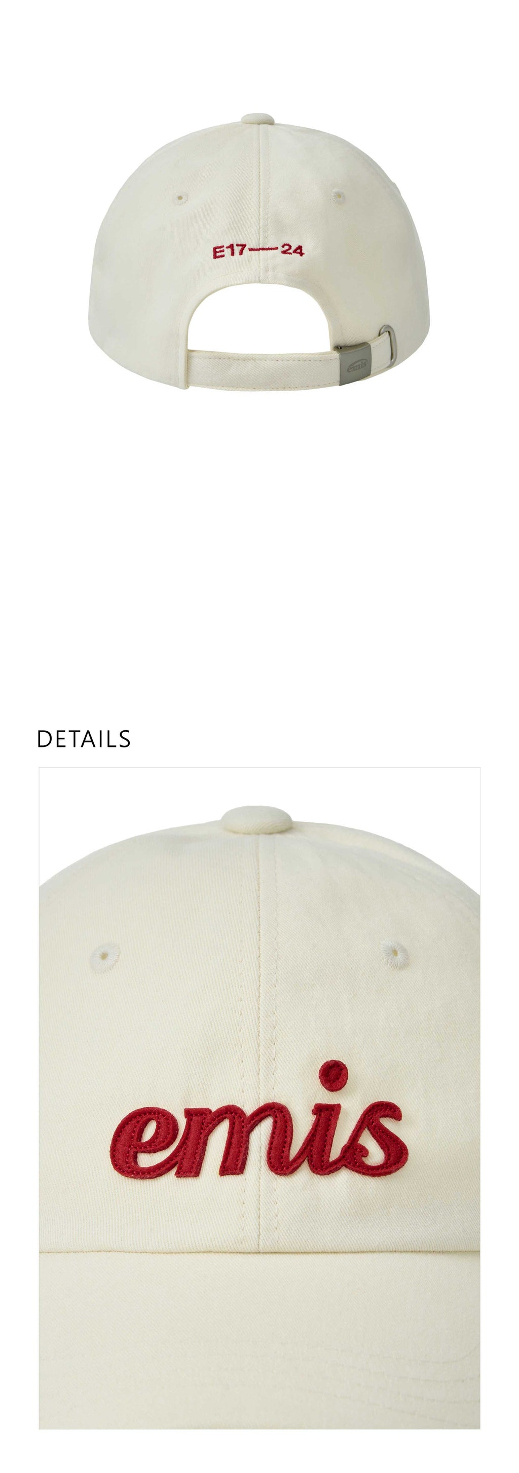 Emis Applique Ball Cap-Cream