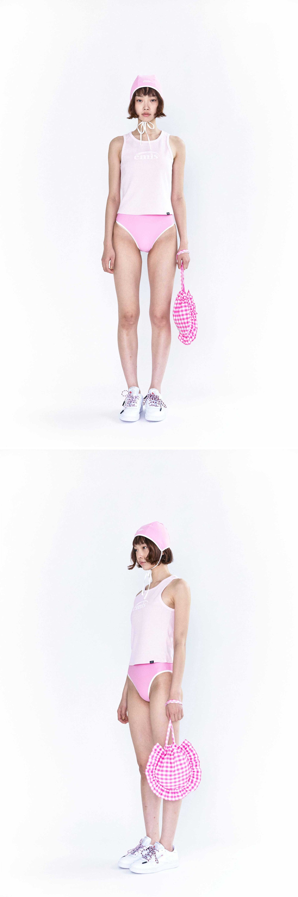 EMIS Check String Eco Bag-Pink