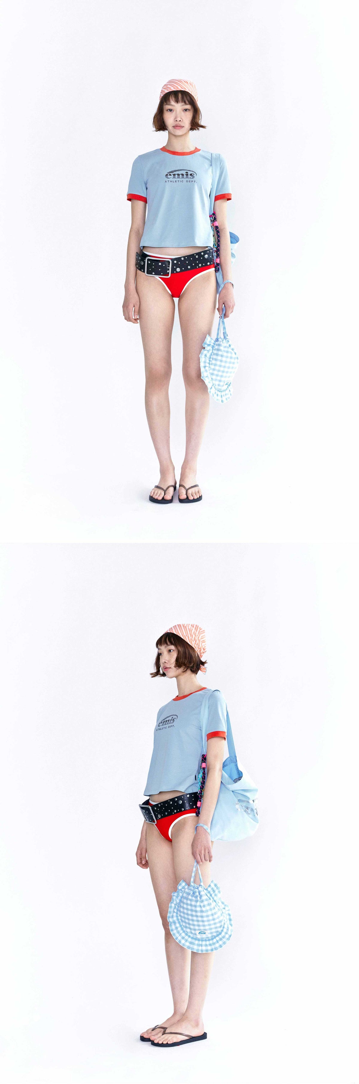 EMIS Check String Eco Bag-Sky Blue