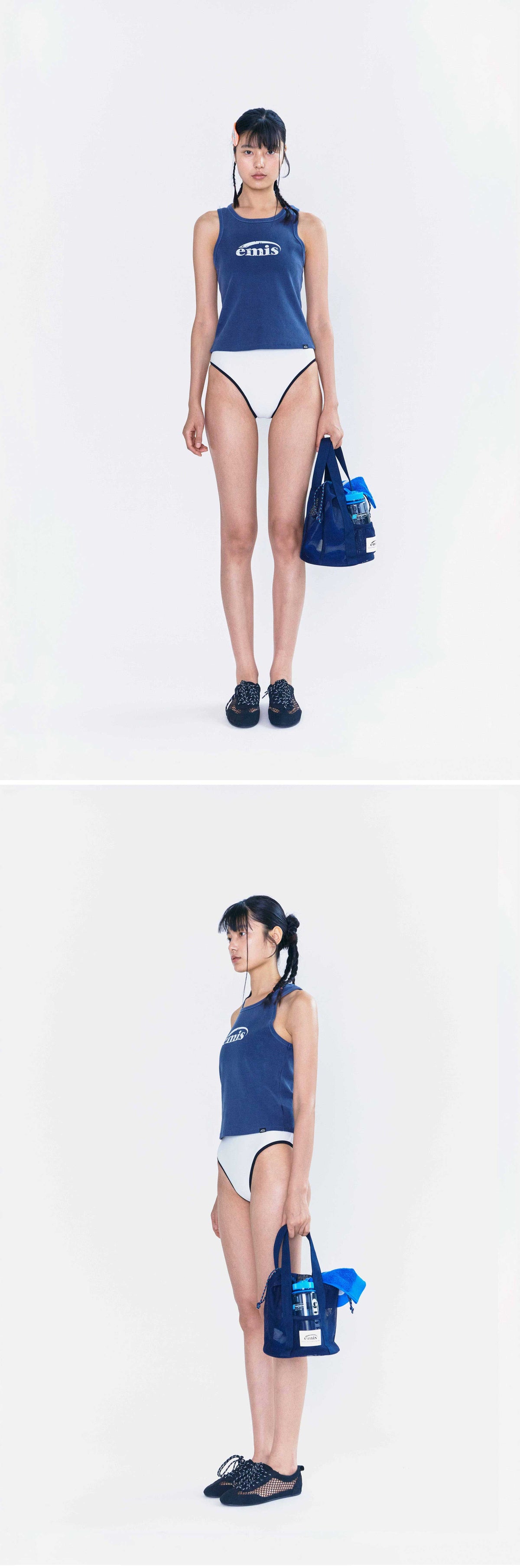 EMIS Mesh Bucket Bag-Navy