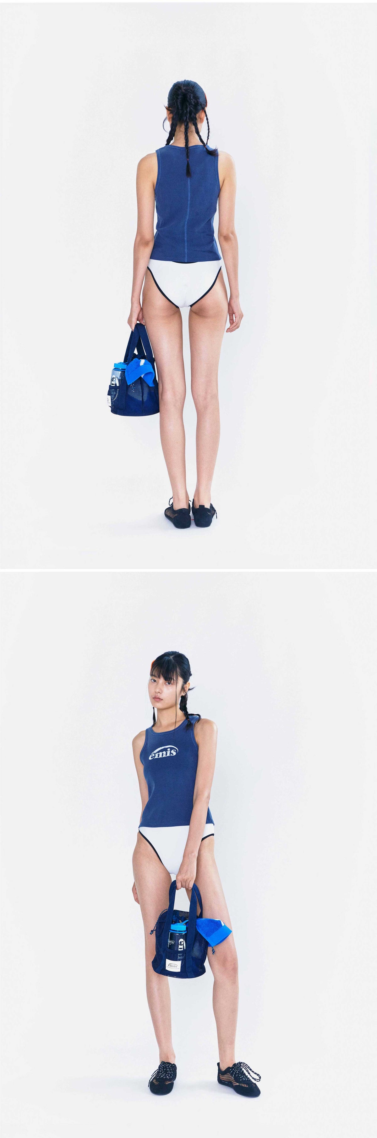 EMIS Mesh Bucket Bag-Navy