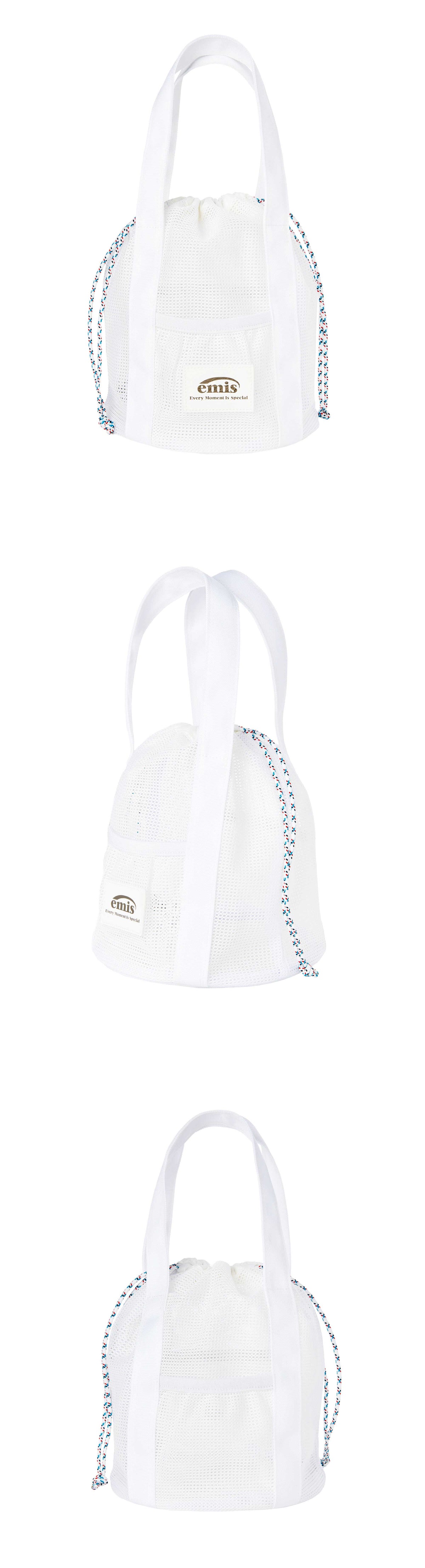 EMIS Mesh Bucket Bag-White